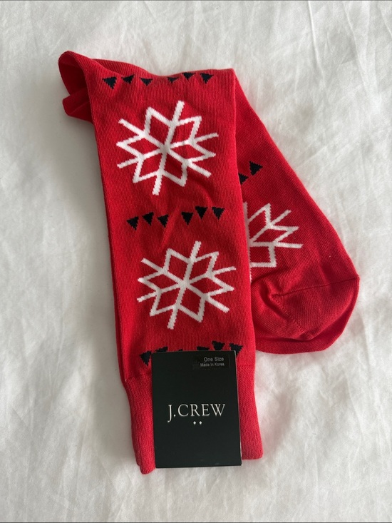 J. Crew Other - J. Crew Red and White Snowflake Crew Socks